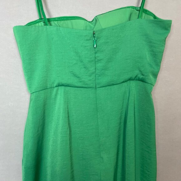 BCBGMaxAzria Strapless Dress Brooch Larre Kelly Green Sz 10 Cocktail Homecoming - Picture 7 of 16